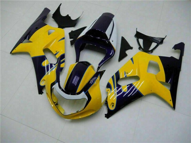 Jaune Carrosserie Moto GSXR 600 / 750 K1 K2 K3 2001-2003 Jaune Carrosserie Moto GSXR 600 / 750 K1 K2 K3 2001-2003