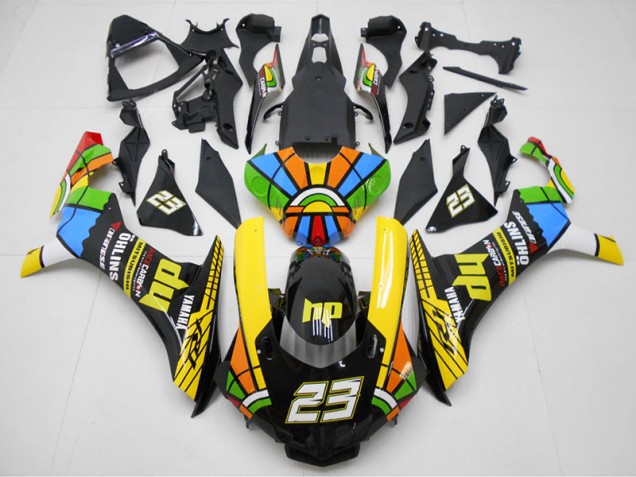Jaune Noir 23 Carénage Moto R1 2015-2019 Jaune Noir 23 Carénage Moto R1 2015-2019