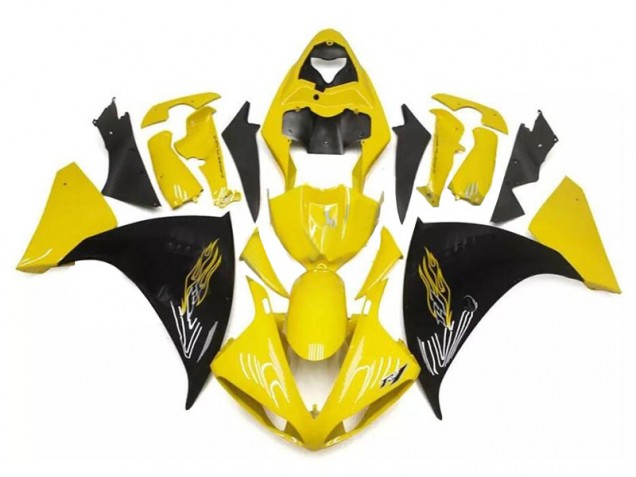 Jaune Noir Carénage Moto R1 2009-2011 Jaune Noir Carénage Moto R1 2009-2011