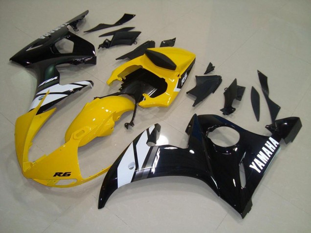 Jaune Noir Carénage Moto R6 2003-2005 Jaune Noir Carénage Moto R6 2003-2005