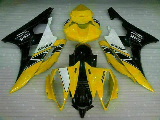 Jaune Noir Carénages Moto R6 2006-2007 Jaune Noir Carénages Moto R6 2006-2007