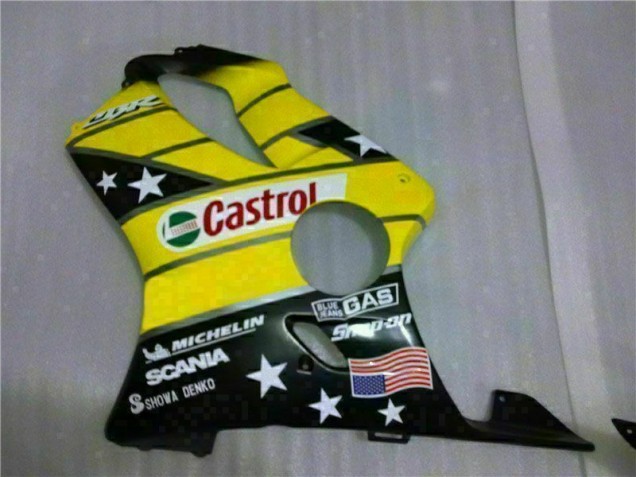 Jaune Noir Castrol Cycle World Carénage Moto CBR 600 F4i 2001-2003