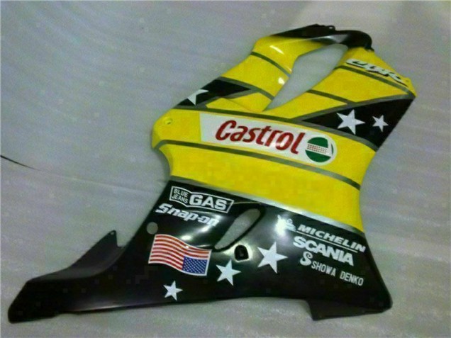 Jaune Noir Castrol Cycle World Carénage Moto CBR 600 F4i 2001-2003