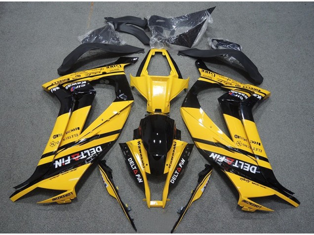 Jaune Noir Delt Fin Carénage Moto ZX10R 2011-2015 Jaune Noir Delt Fin Carénage Moto ZX10R 2011-2015