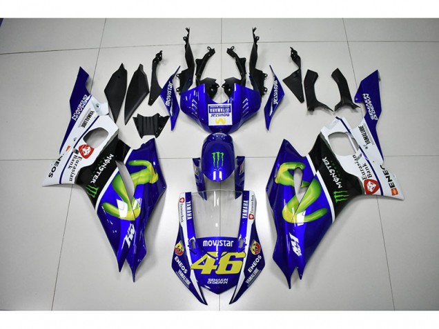 Monster Bleu Movistar 46 Carénage Moto R6 2017-2023 Monster Bleu Movistar 46 Carénage Moto R6 2017-2023
