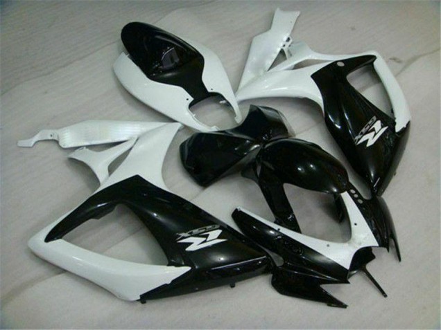 Noir Blanc Carénage Moto GSXR 600 / 750 K6 2006-2007