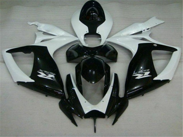 Noir Blanc Carénage Moto GSXR 600 / 750 K6 2006-2007