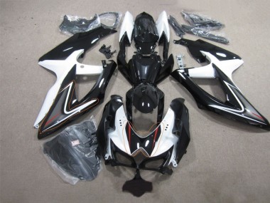 Noir Blanc Carénages Moto GSXR 600 K8 2008-2010