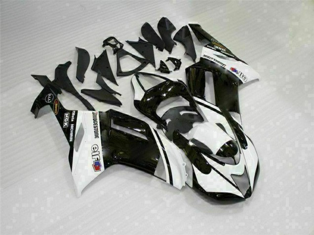 Noir Blanc Carénages Moto ZX6R 2007-2008