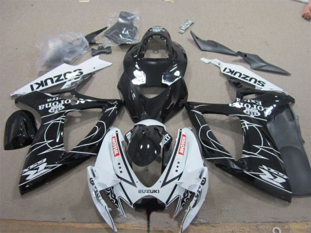 Noir Blanc Corona Extra Motul Carénage Moto GSXR 600 K6 2006-2007 Noir Blanc Corona Extra Motul Carénage Moto GSXR 600 K6 2006-2007