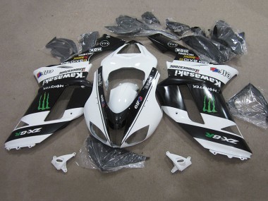 Noir Blanc Monster Carénage Moto ZX6R 2007-2008