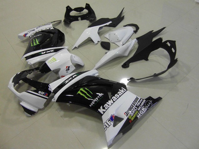 Noir Blanc Monster Carénages Moto ZX 250R 2008-2012 Noir Blanc Monster Carénages Moto ZX 250R 2008-2012