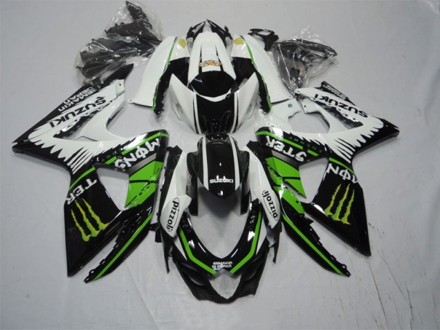 Noir Blanc Vert Monster Pizzoli Carénage Moto GSXR 1000 K9 2009-2016