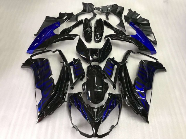 Noir Bleu Flamme Carénage Moto EX650 2012-2016