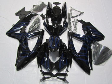 Noir Bleu Flamme Carénage Moto GSXR 600 K8 2008-2010