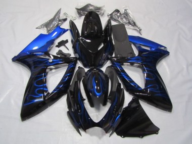 Noir Bleu Flamme Carénage Moto GSXR 750 K6 2006-2007