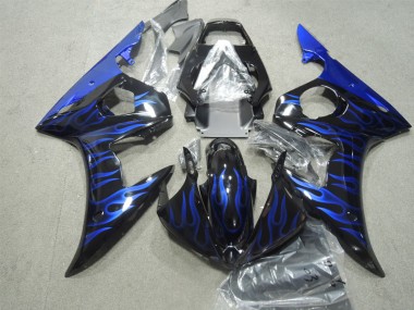Noir Bleu Flamme Carénages Moto R6 2003-2005