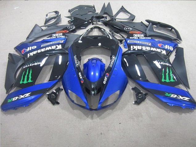 Noir Bleu Monster Carénage Moto ZX6R 2007-2008