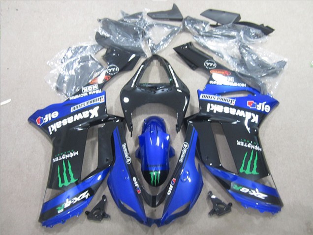 Noir Bleu Vert Monster Carénage Moto ZX6R 2007-2008