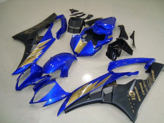 Noir Bleu avec Or Décalque Carénages Moto R6 2006-2007