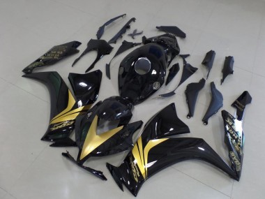 Noir Brillant Or Décalque Carénage Moto CBR 1000 RR 2012-2016