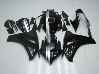Noir Brillant avec Argent Bande Carénage Moto CBR 1000 RR 2008-2011