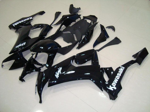 Noir Brillant avec Blanc Décalque Carénage Moto ZX10R 2008-2010 Noir Brillant avec Blanc Décalque Carénage Moto ZX10R 2008-2010