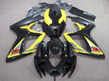 Noir Jaune Carénage Moto GSXR 600 K6 2006-2007