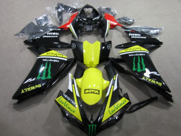 Noir Jaune Motul Leovince Carénage Moto R1 2007-2008