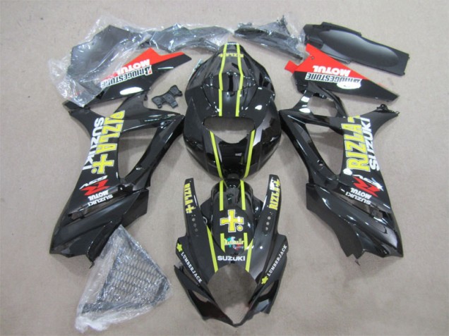 Noir Jaune Rizla Carénage Moto GSXR 1000 K7 2007-2008 Noir Jaune Rizla Carénage Moto GSXR 1000 K7 2007-2008
