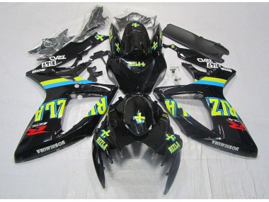 Noir Jaune Rizla Carénage Moto GSXR 600 K6 2006-2007