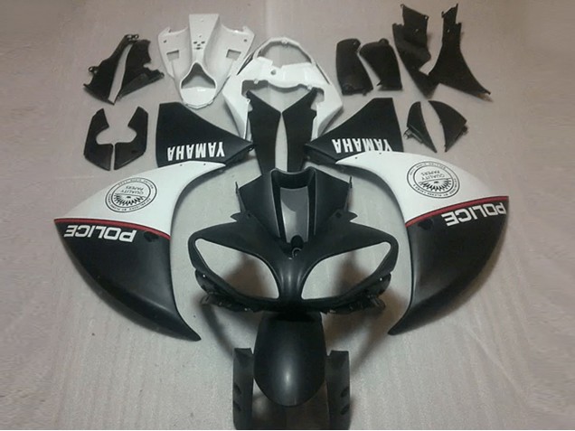 Noir Mat Blanc Carénage Moto R1 2012-2014 Noir Mat Blanc Carénage Moto R1 2012-2014