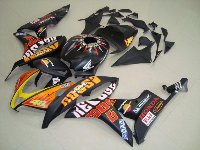 Noir Mat Rossi Carénage Moto CBR 600 RR 2007-2008 Noir Mat Rossi Carénage Moto CBR 600 RR 2007-2008
