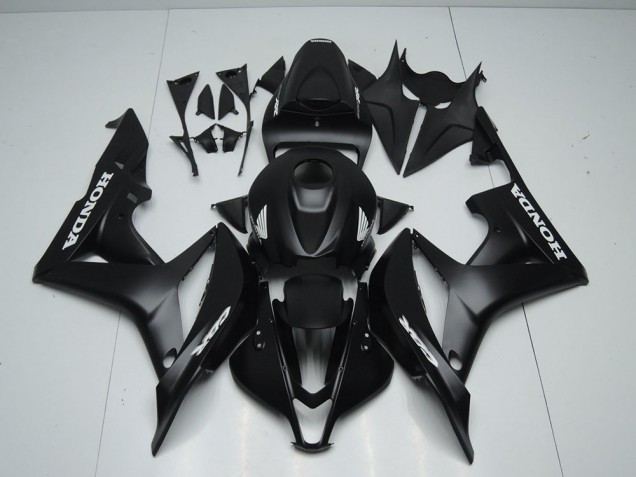 Noir Mat avec Blanc Décalque Carénage Moto CBR 600 RR 2007-2008 Noir Mat avec Blanc Décalque Carénage Moto CBR 600 RR 2007-2008