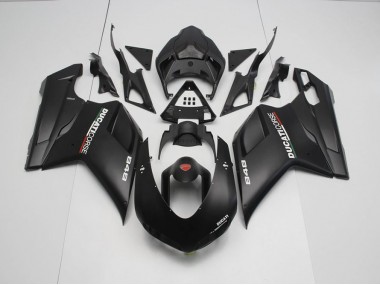 Noir Mat avec Blanc Décalque Carénage Moto Ducati 848 1098 1198 2007-2014