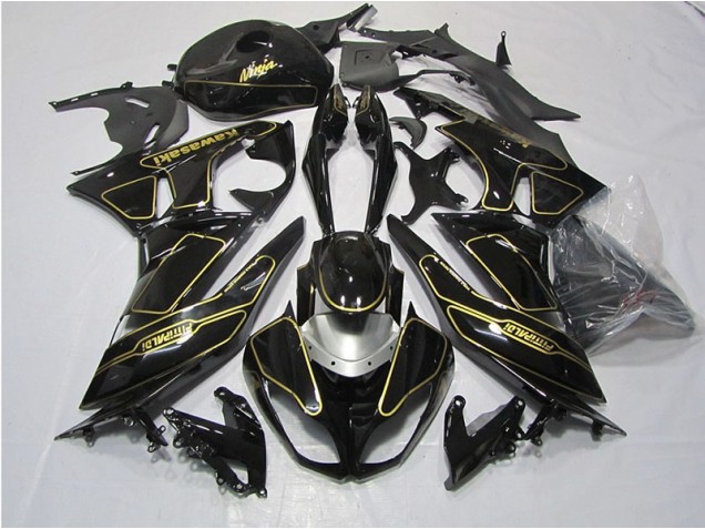 Noir Or Carénage Moto ZX6R 2009-2012 Noir Or Carénage Moto ZX6R 2009-2012