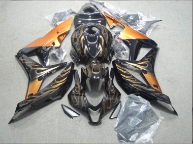 Noir Or Flamme Carénage Moto CBR 1000 RR 2004-2005