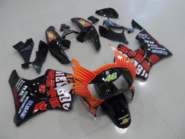 Noir Rossi Carénage Moto CBR 900 RR 919 1998-1999 Noir Rossi Carénage Moto CBR 900 RR 919 1998-1999