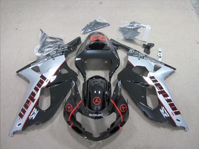 Noir Rouge 23 Carénage Moto GSXR 600 K1 K2 K3 2001-2003