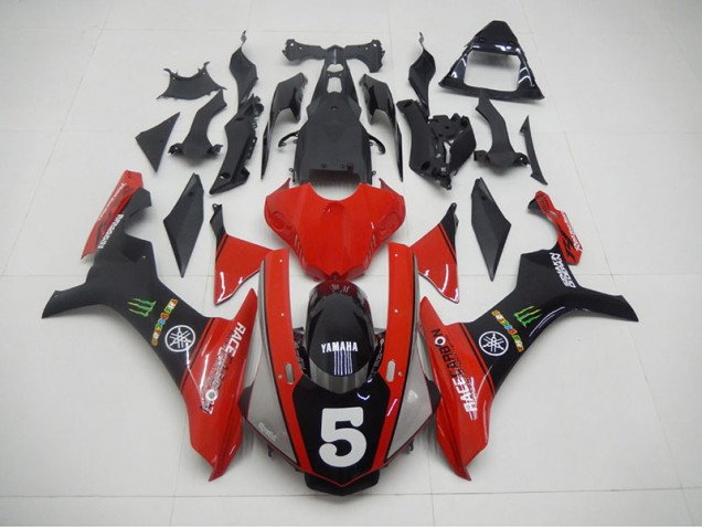 Noir Rouge 5 Carénage Moto R1 2015-2019 Noir Rouge 5 Carénage Moto R1 2015-2019