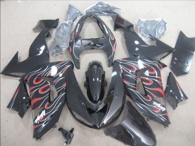 Noir Rouge Blanc Flamme Ninja Carénage Moto ZX10R 2006-2007