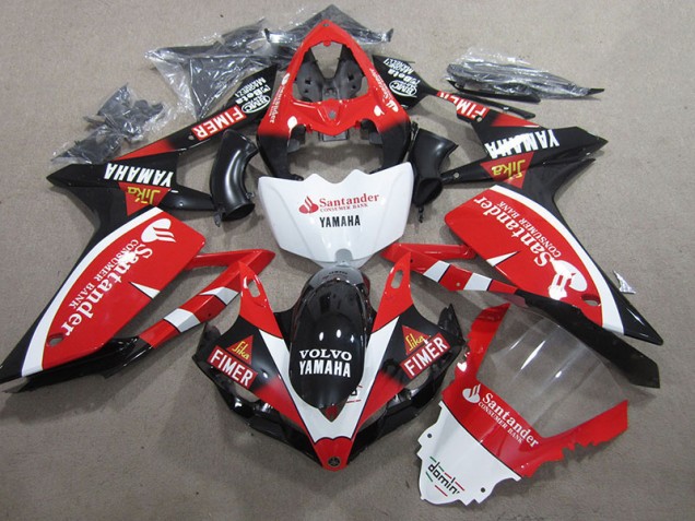 Noir Rouge Blanc Santander Carénage Moto R1 2007-2008
