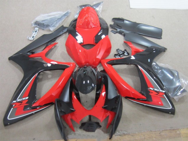 Noir Rouge Carénage Moto GSXR 600 K6 2006-2007