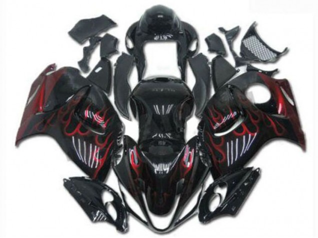 Noir Rouge Carénages Moto & Carrosserie GSXR 1300 Hayabusa 2008-2019