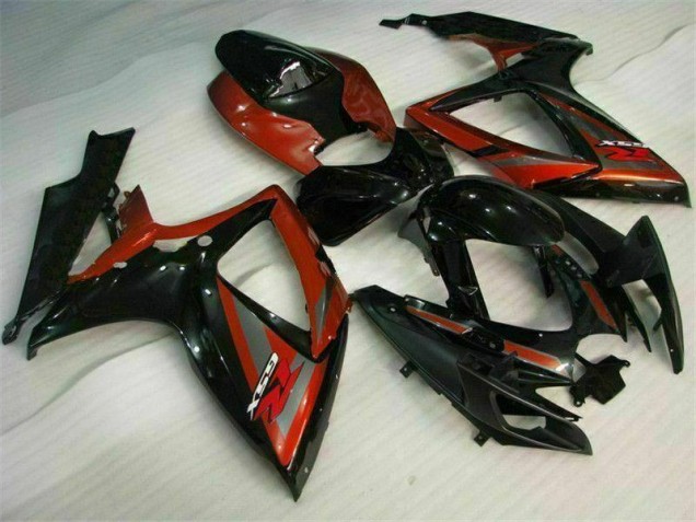 Noir Rouge Carénages Moto GSXR 600 / 750 K6 2006-2007