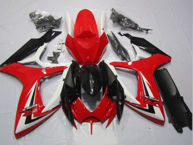 Noir Rouge Carénages Moto GSXR 600 K6 2006-2007