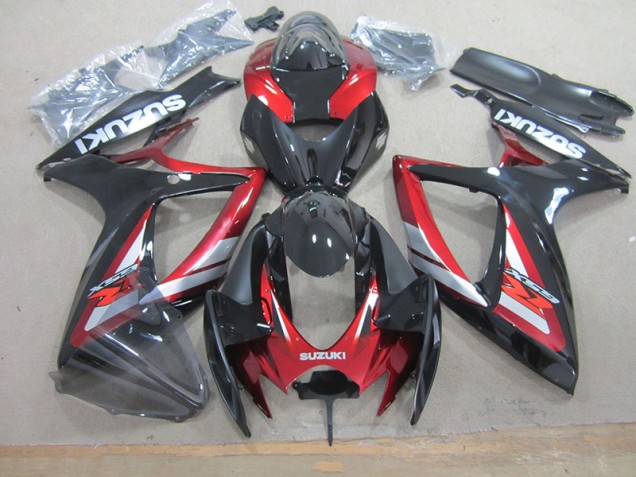 Noir Rouge Carénages Moto GSXR 750 K6 2006-2007 Noir Rouge Carénages Moto GSXR 750 K6 2006-2007