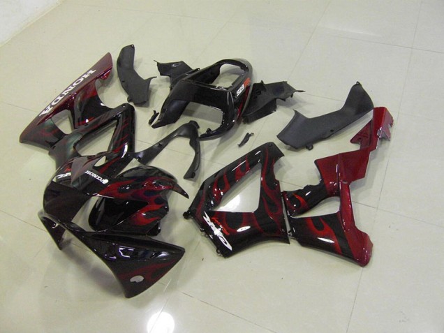 Noir Rouge Flamme Carénage Moto CBR 900 RR 929 2000-2001
