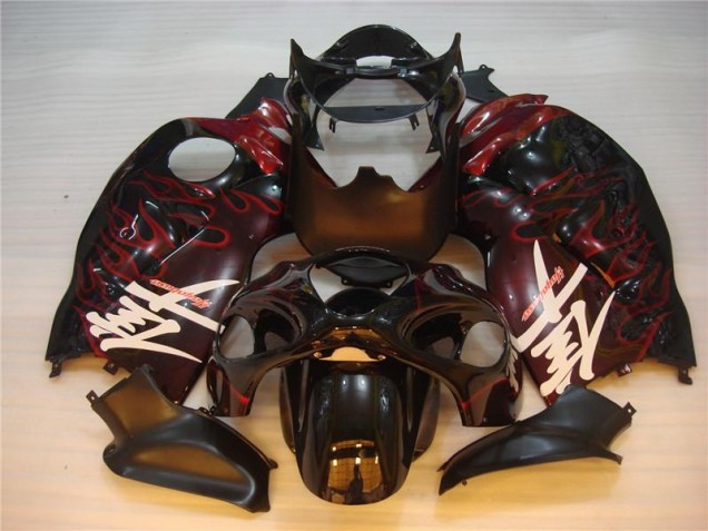Noir Rouge Flamme Carénage Moto GSXR 1300 Hayabusa 1996-2007 Noir Rouge Flamme Carénage Moto GSXR 1300 Hayabusa 1996-2007