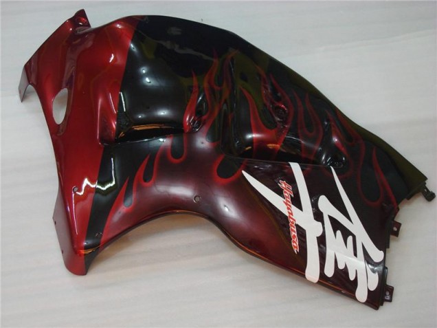 Noir Rouge Flamme Carénage Moto GSXR 1300 Hayabusa 1996-2007 Noir Rouge Flamme Carénage Moto GSXR 1300 Hayabusa 1996-2007
